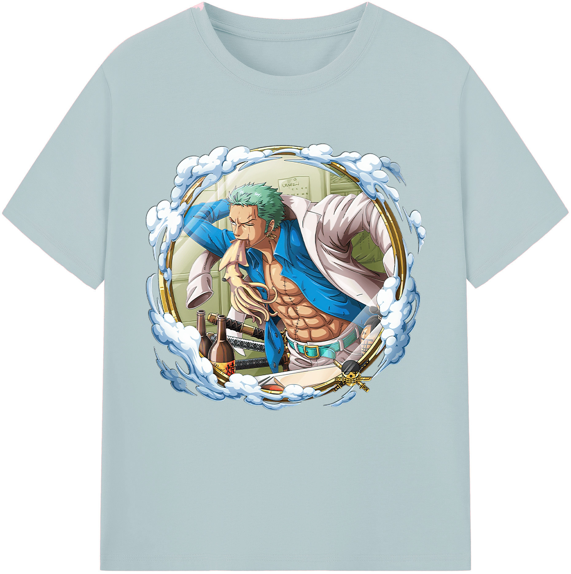 ワンピース ロロノア・ゾロ ONE PIECE Roronoa Zoro 綿100％半袖Tシャツ（フロントプリント）